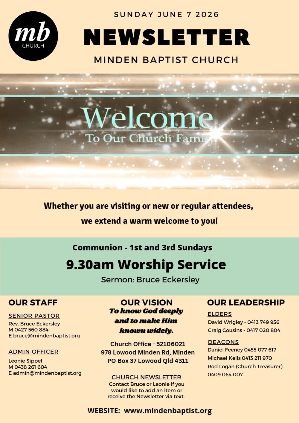 Newsletter — Sunday 7 June 2026